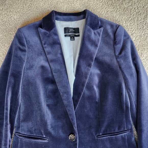 NWOT J. Crew Velvet Parke Blazer Blue - Picture 8 of 12